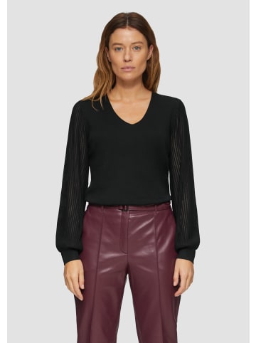 s.Oliver BLACK LABEL Strickpullover langarm in Schwarz