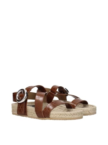 Stella McCartney Braun Leder Flach Sandalen