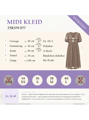 Reichstadt Damen Relaxed Fit Sommerkleid Musselin in Orange