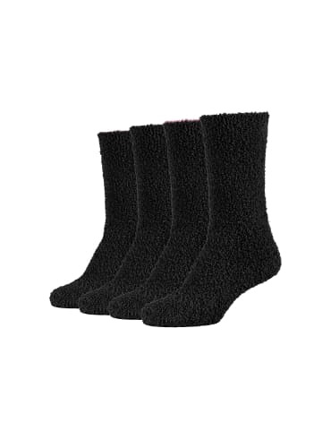 camano Socken Cosy Kuschelsocken Flauschig Warm Damen Lang Flauschsocken Für Winter Plüschsocken Set Frauen 4er Pack warm & cozy in Schwarz mix