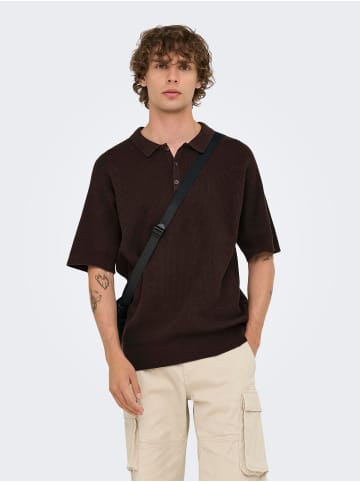 ONLY & SONS Gestricktes T-Shirt in Hot Fudge