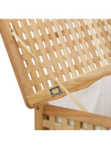 relaxdays Wäschetruhe in Natur - (B)78 x (H)47 x (T)48 cm