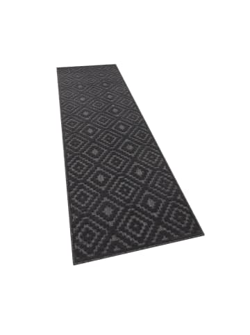 KADIMA DESIGN Teppich Kurzflor Struktur Rauten Wohnzimmer in Anthrazit