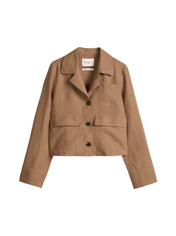 Marc O'Polo Leinen-Overshirt straight in Burnt Brown