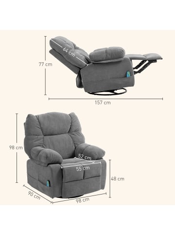 HOMCOM Massagesessel in Dunkelgrau 98L x 90B x 98H cm