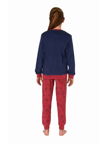 NORMANN Frottee Schlafanzug langarm Bündchen Sterne - 77738 in blau