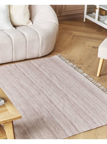 Beliani Geflochtener Teppich MALHIA in Rot - (W) 160 x (H) 0.5 x (L) 230 cm