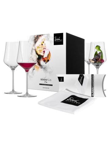 Eisch 4er Set Rotweingläser inkl. Poliertuch Sky SensisPlus 490 ml in transparent