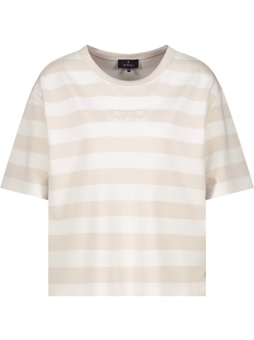 monari Sweatshirt mit Streifen und Prägedruck in Champagne Beige