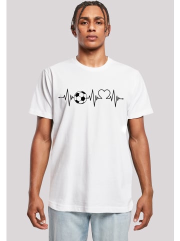 F4NT4STIC T-Shirt Herzschlag Fußball in weiß