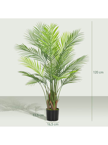 HOMCOM Kunstpflanze-Ø16,5cm x 120H cm-Grün