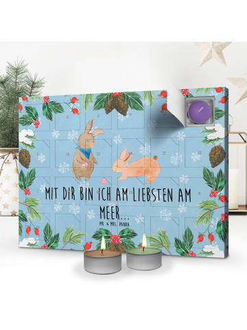 Mr. & Mrs. Panda Adventskalender Hasen Muschel mit Spruch in Eisblau