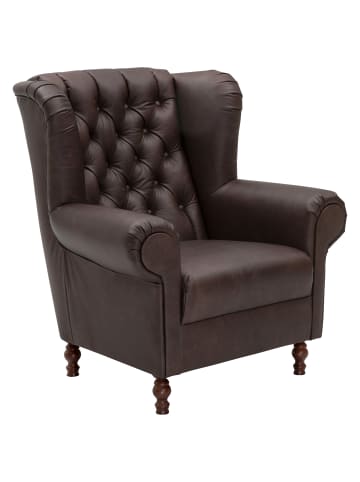 58 aufm Kessel OHRENBACKENSESSEL Katreen Echtleder (Antikoptik) braun