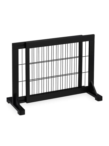 relaxdays Absperrgitter in Schwarz - (B)70-108 x (H)56 x (T)32 cm