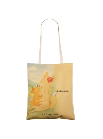 Mr. & Mrs. Panda Tote Bag Fuchs Mama Design mit Spruch in Weiß