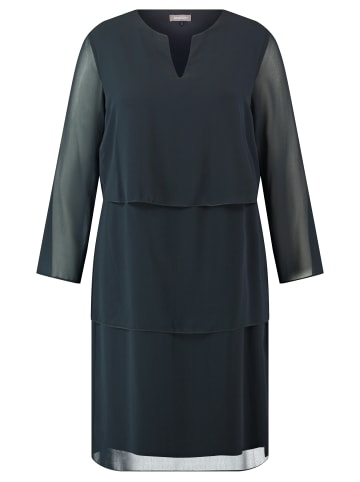 SAMOON Kleid Langarm kurz in Navy