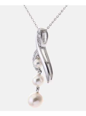Diamant L'éternel Halskette mit Anhänger aus 375 Weißgold mit Diamant mit Perle