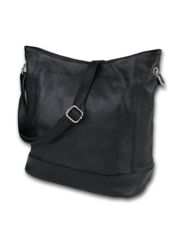 Toscanto Leder Schultertasche, Shopper Toscanto Tasche schwarz ca. 37cm