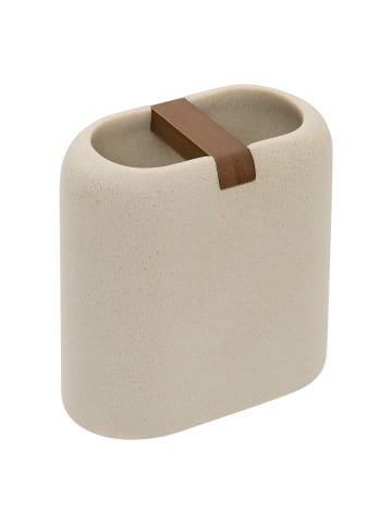 5five Simply Smart Zahnbürstenbecher ARGILEO in Beige, (B) 5,6 x (H) 10,2 x (L) 10,8 cm