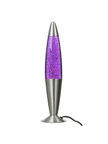 Licht-Erlebnisse Lavalampe EEK G in Silber Glitter (Violett) Violett