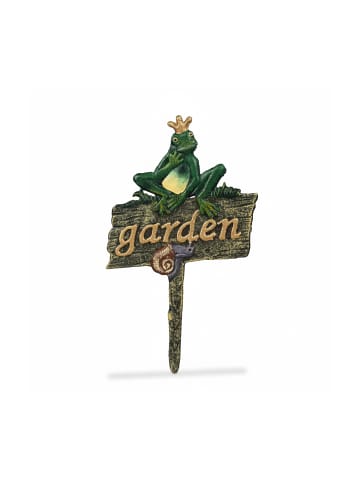 relaxdays Gartenstecker "garden" in Bunt - (B)15,5 x (H)27,5 cm