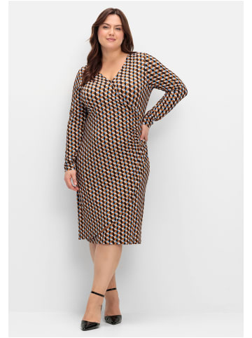 sheego by Joe Browns Jerseykleid in beigefarben gemustert