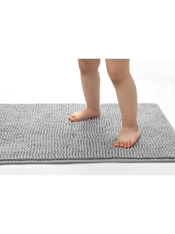 Zellerfeld Seamarkt Chenille Rutschfeste Badematte in Grau