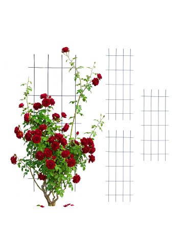 relaxdays 4 x Rankgitter in Schwarz - (B)45 x (H)115 cm