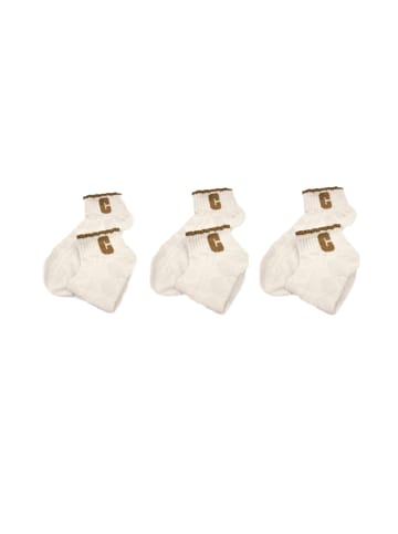 COFI 1453 3er Pack Socken für Damen, 100% Baumwolle - Atmungsaktiv & bequem in Weiß