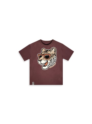 Denokids Set Tiger T-shirt & Striped Shorts in braun