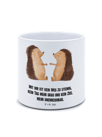 Mr. & Mrs. Panda Blumentopf Keramik Igel Liebe mit Spruch in Weiß