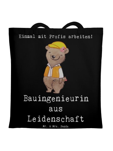 Mr. & Mrs. Panda Umhängetasche Bauingenieurin Leidenschaft mit S... in Schwarz