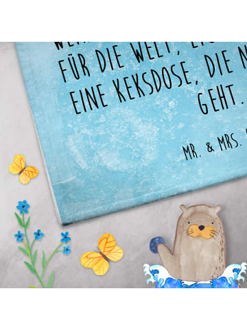 Mr. & Mrs. Panda Handtuch Pinguin Weihnachtsbaum mit Spruch in Eisblau