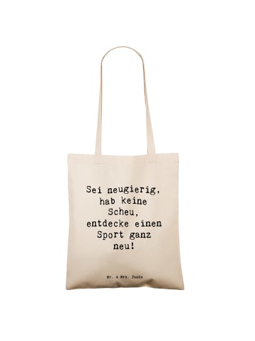 Mr. & Mrs. Panda Umhängetasche Spruch Neuer Sport mit Spruch in Creme