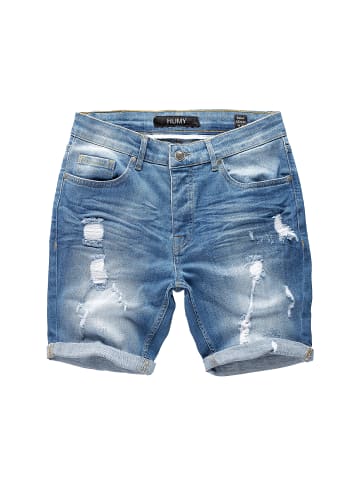 Humy Stretch Bermuda Jeans Shorts Destroyed Design A&S in Hellblau