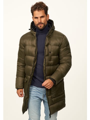 SOULSTAR Parka - mit Kapuze als Winterjacke - Langer Steppmantel in Olive