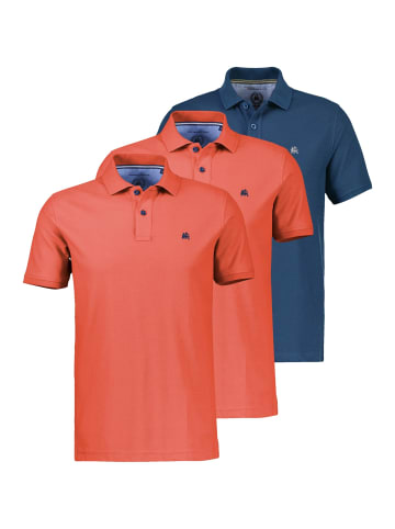 Lerros Poloshirt Basic in Blau / orange