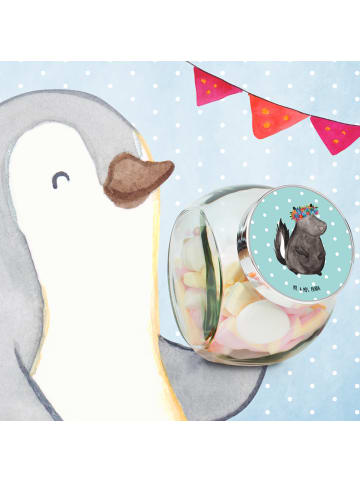 Mr. & Mrs. Panda Süßigkeitenglas Stinktier  ohne Spruch in Türkis Pastell