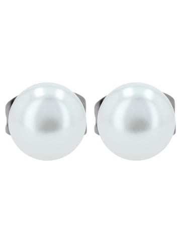 Adeliás Damen Ohrringe – Ohrstecker aus Edelstahl mit Perle in silber