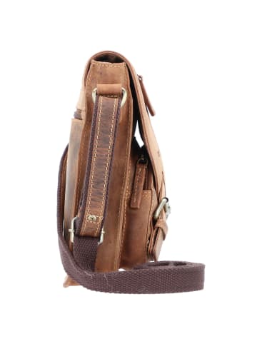 Greenburry Vintage Umhängetasche Leder 18 cm in brown