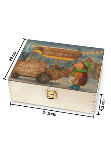 Mr. & Mrs. Panda Teebox Igel Maronen Design ohne Spruch in Weiß