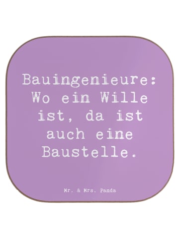 Mr. & Mrs. Panda Untersetzer Gläser Spruch Bauingenieur Wille mi... in Lavendeltraum