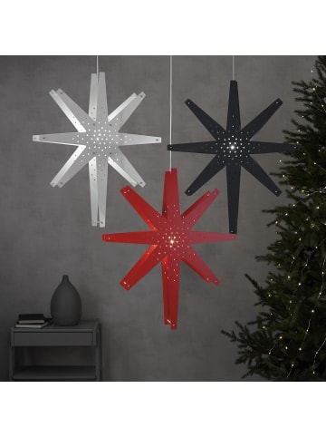 STAR Trading Holzstern Hängeleuchte ,Tall', groß, 70cm, weiß