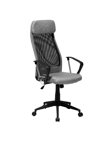 Beliani Bürostuhl PIONEER in Grau/Schwarz/Silber - (W) 63 x (H) 118 x (L) 63 cm