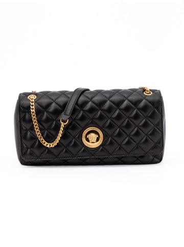 Versace Schwarz gesteppt Leder Schulter Riemen Tasche