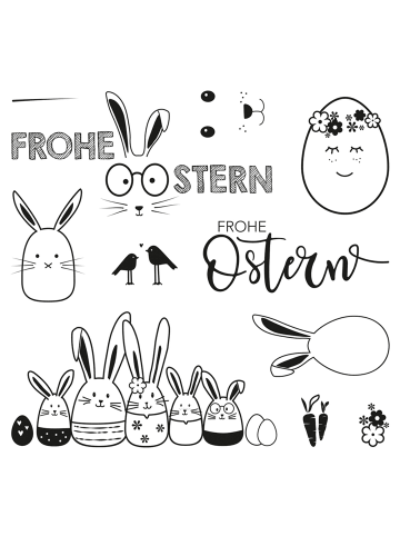 Rayher Clear Stamps - Frohe Ostern in farblos