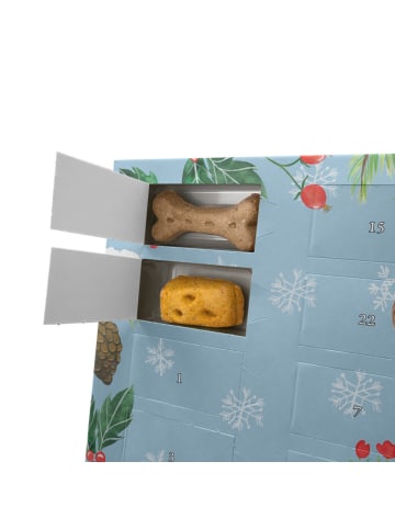 Mr. & Mrs. Panda Hunde Weihnachtskalender Hund Dame mit Spruch in Eisblau