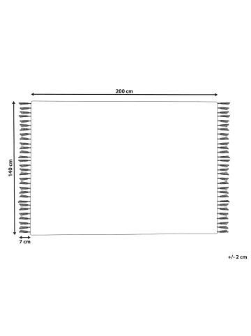 Beliani Geflochtener Teppich NAKKAS in Bunt/Beige/Grau - (W) 140 x (H) 0.6 x (L) 200 cm