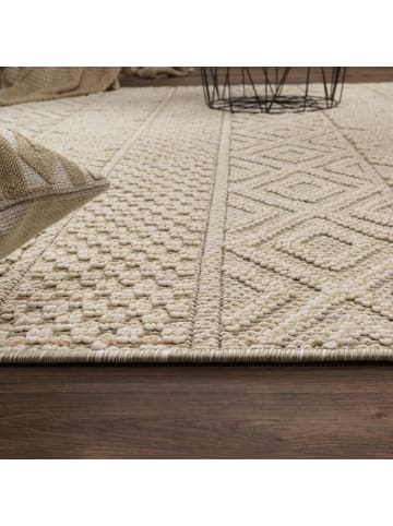 KADIMA DESIGN Teppich Kurzflor Struktur Wohnzimmer in Creme