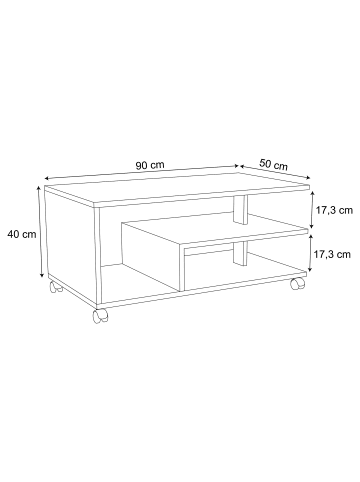 ebuy24 Couchtisch Ralus 1 Weiß 90 x 50 cm